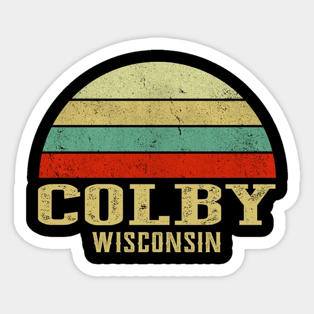 Colby Wisconsin Vintage Retro Sunset Sticker by Curry G